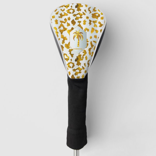 Safari Chic Gold Leopard Print Golf Headcover (Vorderseite)