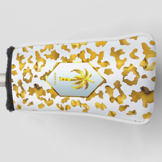 Safari Chic Gold Leopard Print Putter  Golf Headcover (Vorderseite)
