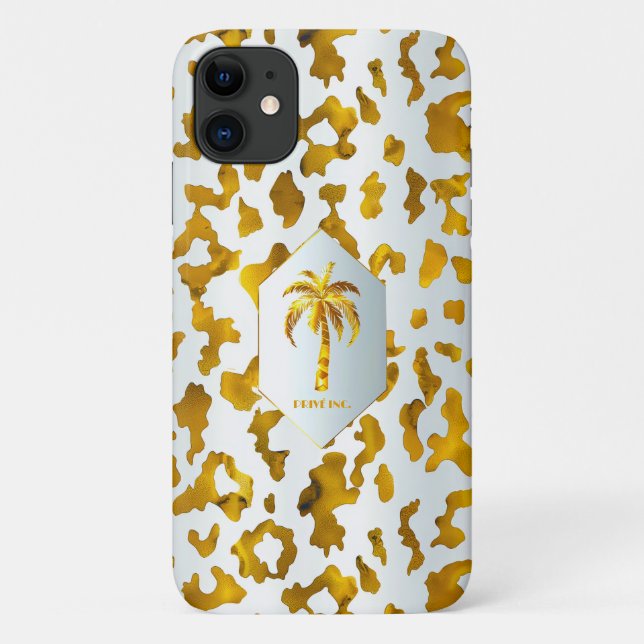 Safari Chic Luxe Gold Leopard Print Case-Mate iPhone Hülle (Rückseite)