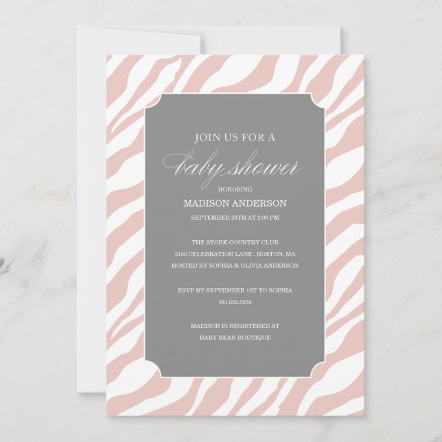 SAFARI CHIC SHOWER | BABY SHOWER EINLADUNGEN (Vorderseite)