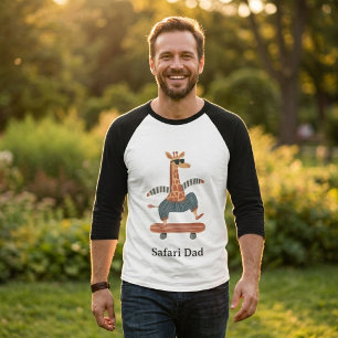 Safari Dad Giraffe Raglan Shirt Vatertag