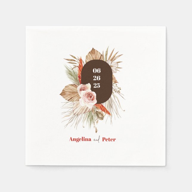 Safari Desert Boho Blume Wedding Serviette (Vorderseite)