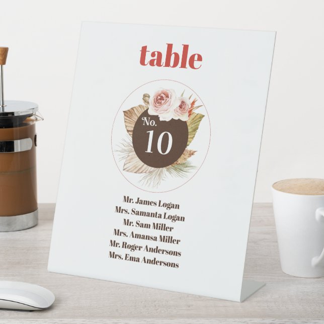 Safari Desert Boho Blume Wedding Sockelschild (In Situ)