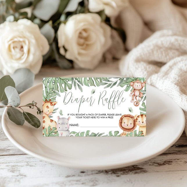 Safari Diaper Raffle Card Begleitkarte (Von Creator hochgeladen)