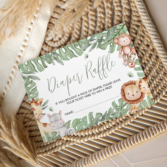 Safari Diaper Raffle Card Begleitkarte (Von Creator hochgeladen)