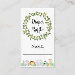 Safari Diaper Raffle Name Ticket Begleitkarte
