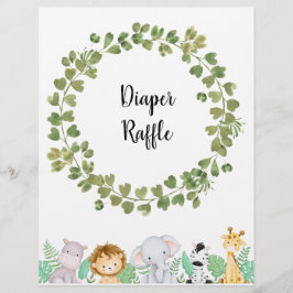 Safari Diaper Raffle Poster