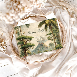 Safari Dino Baby Shower Diapper Raffle Begleitkarte