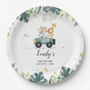 Safari Drive by Baby Shower Paper Decke Pappteller