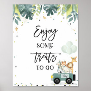 Safari Drive By Baby Shower Treat Favor Sign Poster