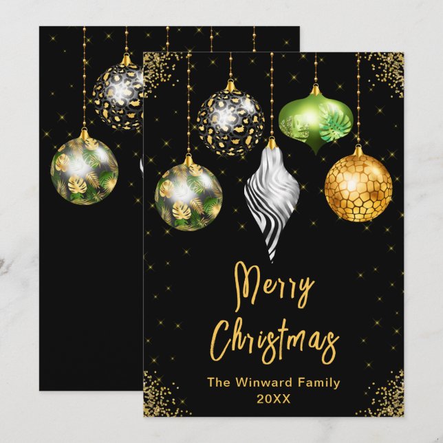 Safari-Druck-Ornamente Frohe Weihnachten (Vorne/Hinten)