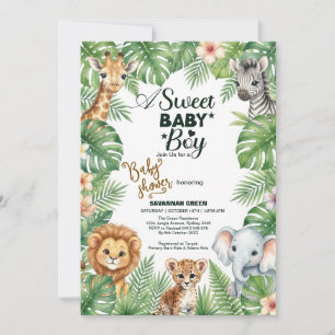 Safari-Dschungel-Baby-Party-Einladung Einladung
