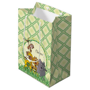 Safari-Dschungel-Baby-Tier-Babyparty Mittlere Geschenktüte