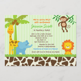 Safari-Dschungel-Babyparty-Einladungen Einladung