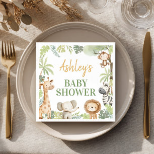 Safari-Dschungel-Tier Baby Shower Servietten