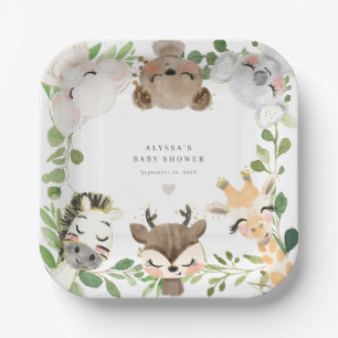 Safari-Dschungel-Tiere-Baby-Party-Papierteller Pappteller