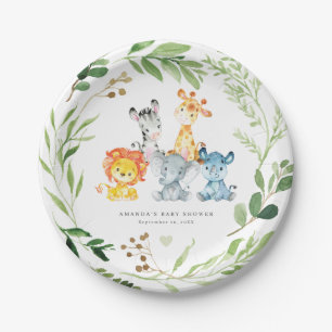 Safari-Dschungel-Tiere Baby Shower Papierplatten Pappteller