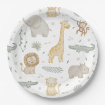 Safari-Dschungel-Tiere Baby Shower Teller
