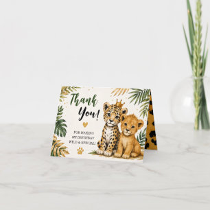 Safari-Dschungel-Tiere Geburtstag Dankeschön-Karte Dankeskarte