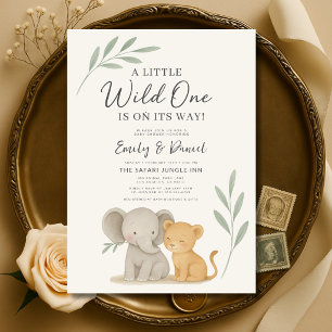 Safari-Dschungel-Wild-One-Baby-Party für Paare Einladung