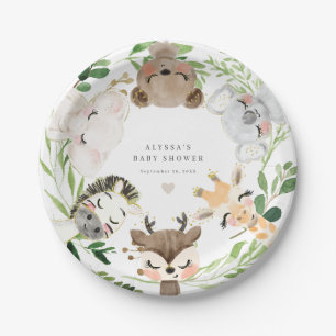 Safari-Dschungeltiere Baby Shower Papierplatten Pappteller