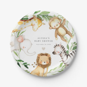 Safari-Dschungeltiere Baby Shower Papierplatten Pappteller