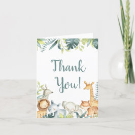 Safari-Dschungeltiere Elefantengiraffe Dankeskarte