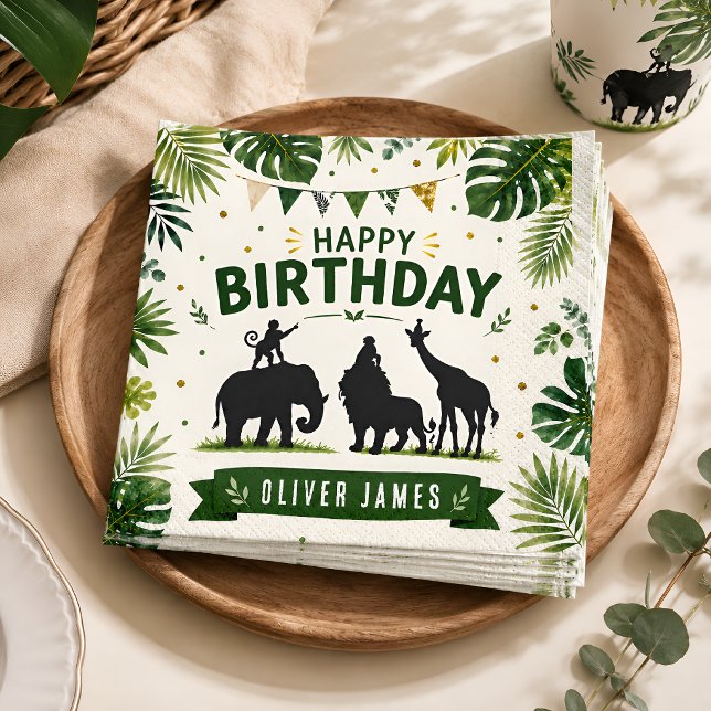 Safari-Dschungeltiere-Geburtstag Serviette (Von Creator hochgeladen)