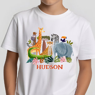 Safari-Dschungeltiere Jungen-Geburtstag T-Shirt