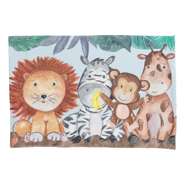 Safari-Dschungeltiere Pillowcase Kissenbezug (Vorderseite)