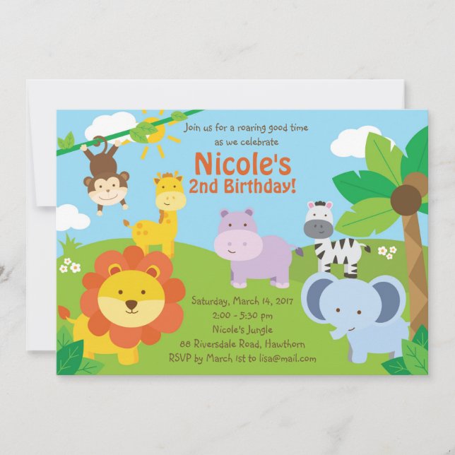 Safari Einladung / Safari Einladung zum Geburtstag (Vorderseite)