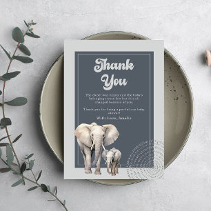 Safari-Elefanten-Baby-Shower-Dankeskarten Dankeskarte