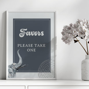 Safari-Elefanten-Baby-Shower-Geschenke-Schild Poster