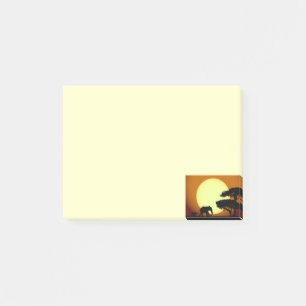Safari-Elefanten bei Sonnenuntergang Post-it Klebezettel