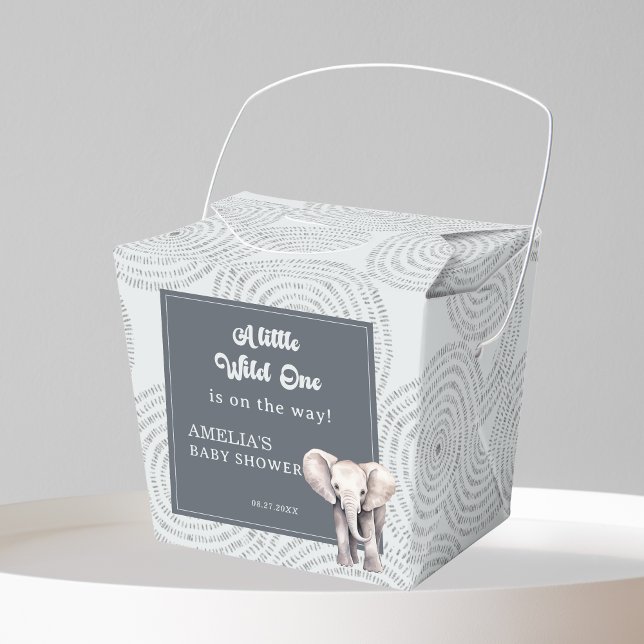 Safari Elephant Baby Shower Fevor Box Geschenkschachtel (Von Creator hochgeladen)