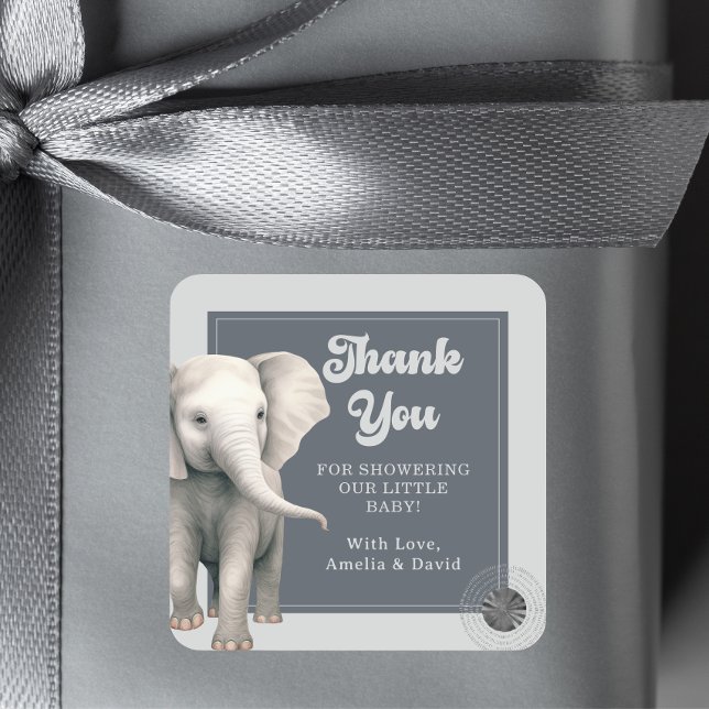 Safari Elephant Baby Shower Stickers (Von Creator hochgeladen)