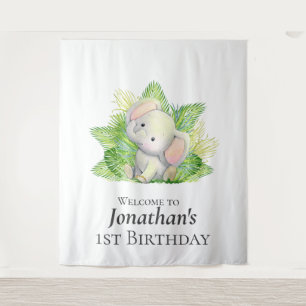 Safari Elephant Geburtstag Thema Hintergrund Wandteppich