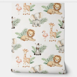 Safari Elephant Giraffe Zebra Flamingo Lion Baby Tapete