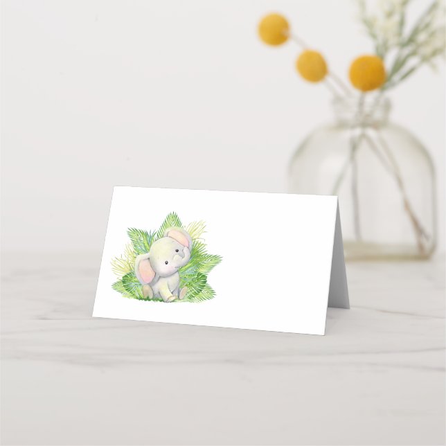 Safari Elephant Platzkarte (Vorderseite)