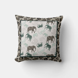Safari Elephants Baby Boy Kinderzimmer Jungle Anim Kissen