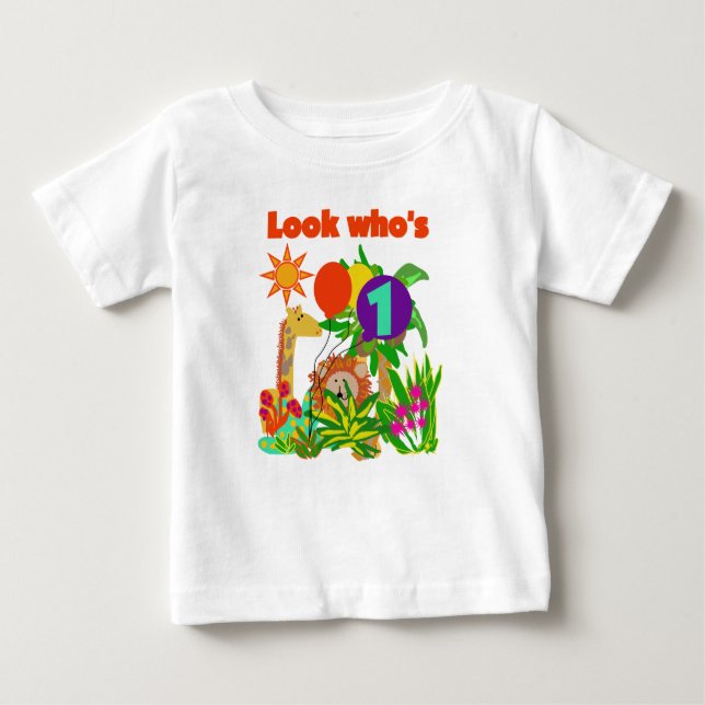 Safari-erster Geburtstag Baby T-shirt (Vorderseite)