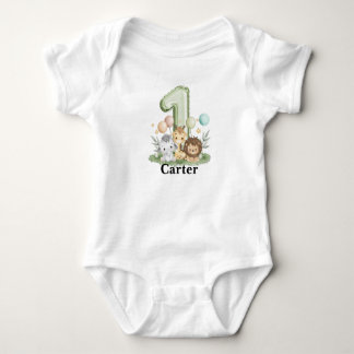 Safari Erster Geburtstag Bodysuit, Custom Baby Out Strampler