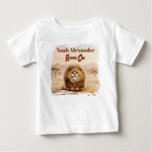 Safari-Erster-Geburtstag Zuberi Fluffy Leopard-Par Baby T-shirt