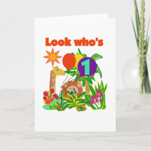 Safari Erstgeburtstag - Tshirts und Geschenke Karte