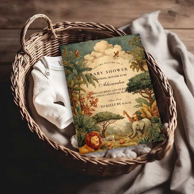 Safari Foliage & Friends Baby Shower Einladung (Von Creator hochgeladen)