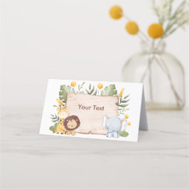 Safari Food Tent Label Niedlicher Tiere Platzkarte