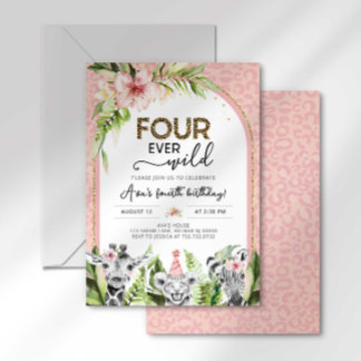 Safari Four Ever Wild Birthday Einladung