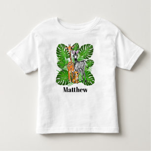Safari-Freunde - Giraffe, Zebra, Tiger, Dschungel Kleinkind T-shirt