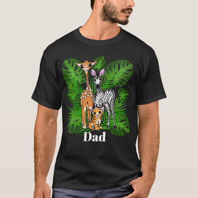 Safari-Freunde - Giraffe, Zebra, Tiger, Dschungel T-Shirt (Vorderseite)