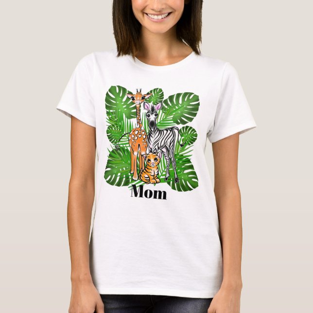 Safari-Freunde - Giraffe, Zebra, Tiger, Dschungel T-Shirt (Vorderseite)